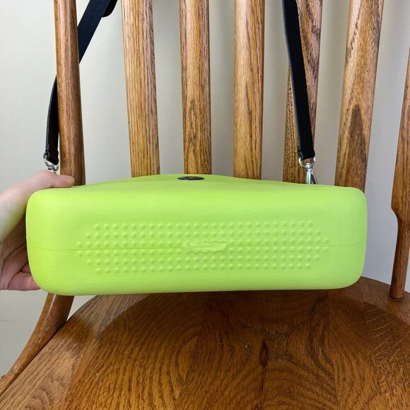 OBag Moon Bag Avocado Green Blue Floral Removable Insert Black Crossbody Strap - Picture 5 of 16